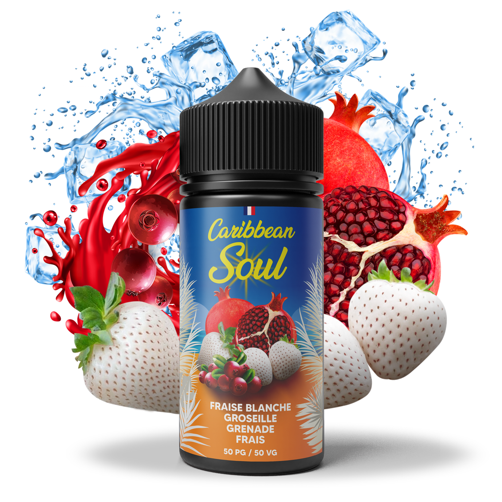 Caribbean Soul 100ml - Fraise Blanche Groseille Grenade Frais