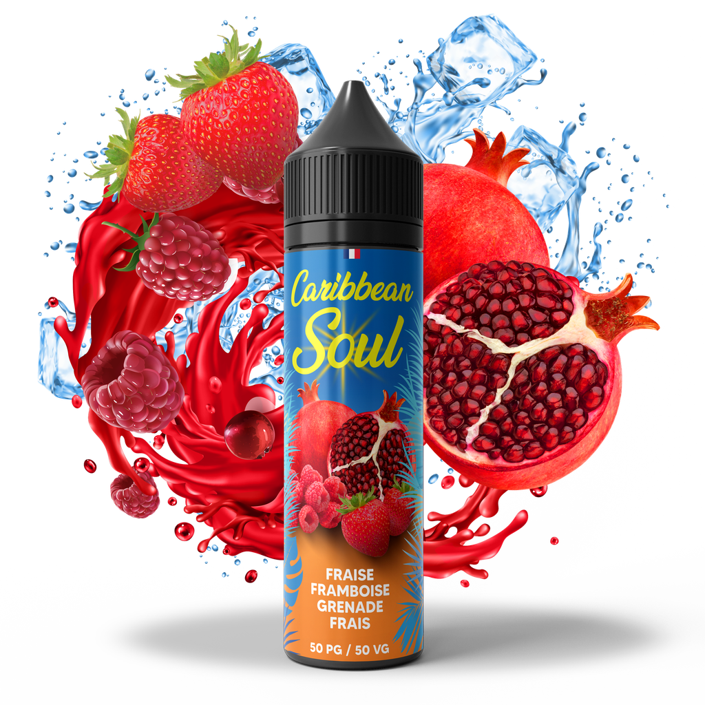 [SOUL-FF50] Caribbean Soul 50ml - Fraise Framboise Grenade Frais