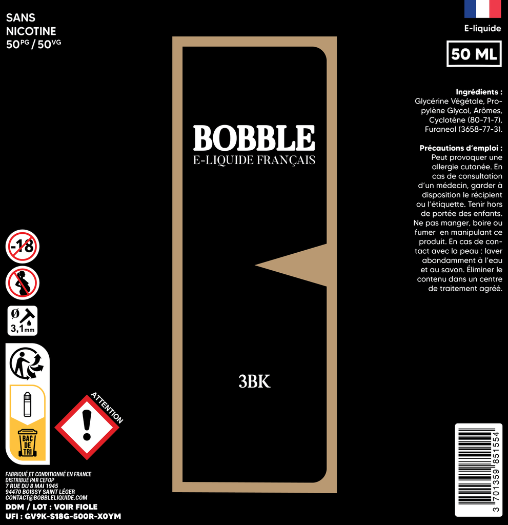 Bobble 50ml - 3BK 
