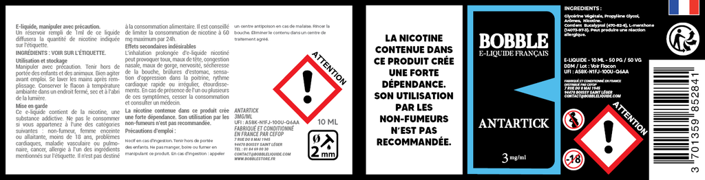 Bobble 10ml - Antartick (Boîte de 6) 