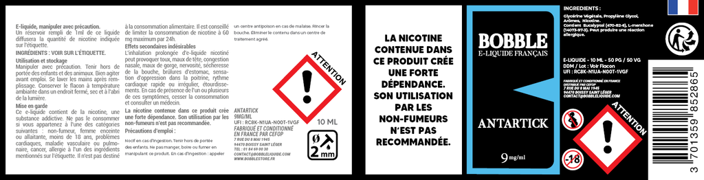 Bobble 10ml - Antartick (Boîte de 6) 