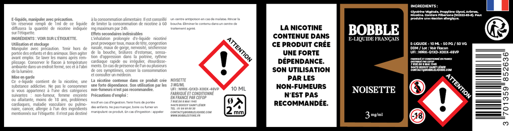 Bobble 10ml - Noisette (Boîte de 6) 
