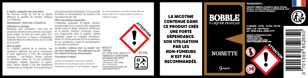 Bobble 10ml - Noisette (Boîte de 6) 