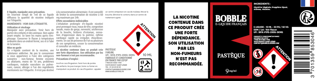 Bobble 10ml - Pastèque (Boîte de 6)