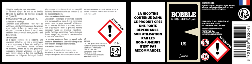 Bobble 10ml - US (Boîte de 6) 