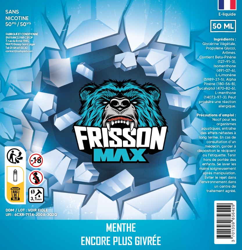 Frisson Max 50ml - Menthe Encore Plus Méchante