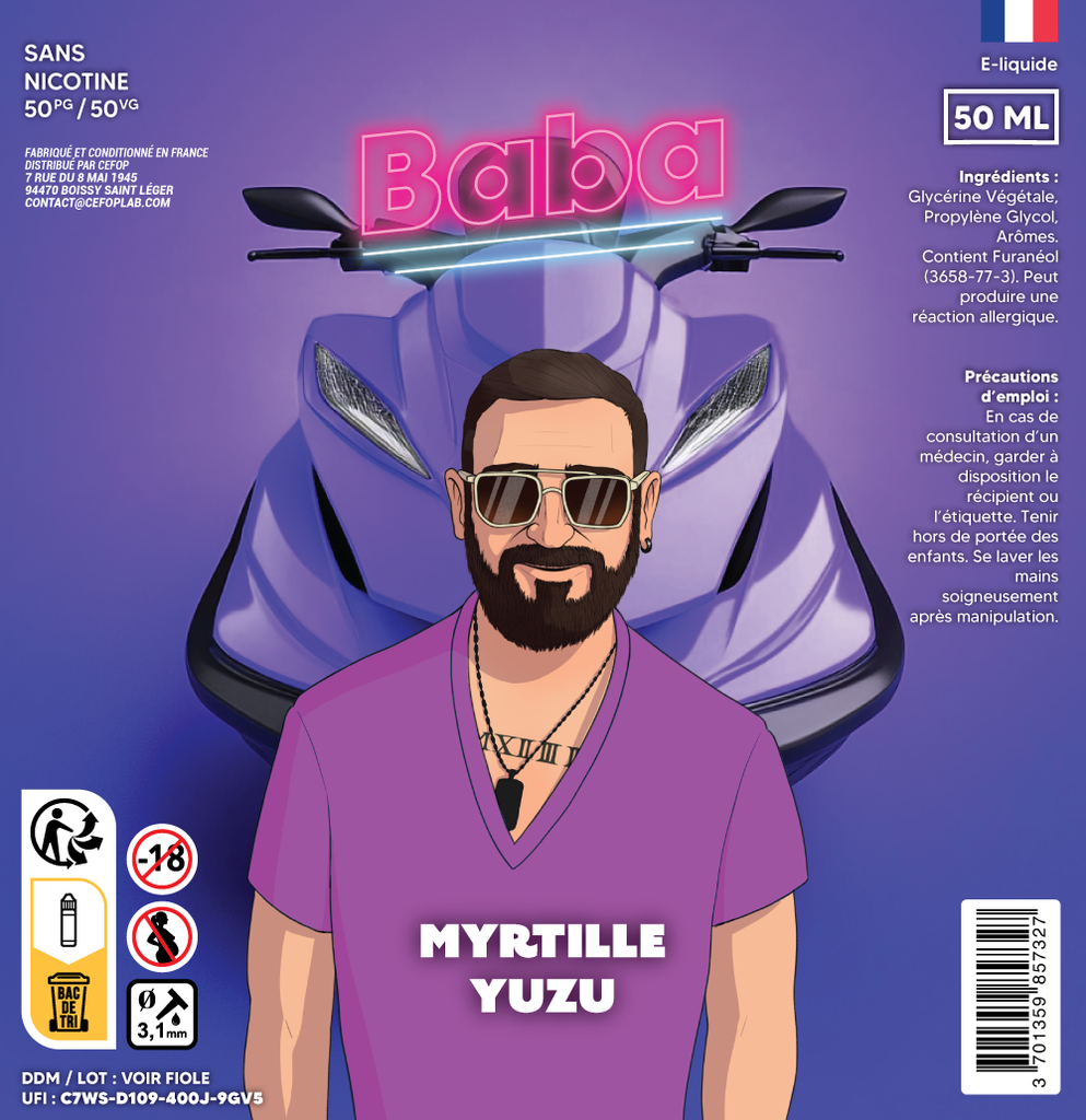 Baba 50ml - Myrtille Yuzu