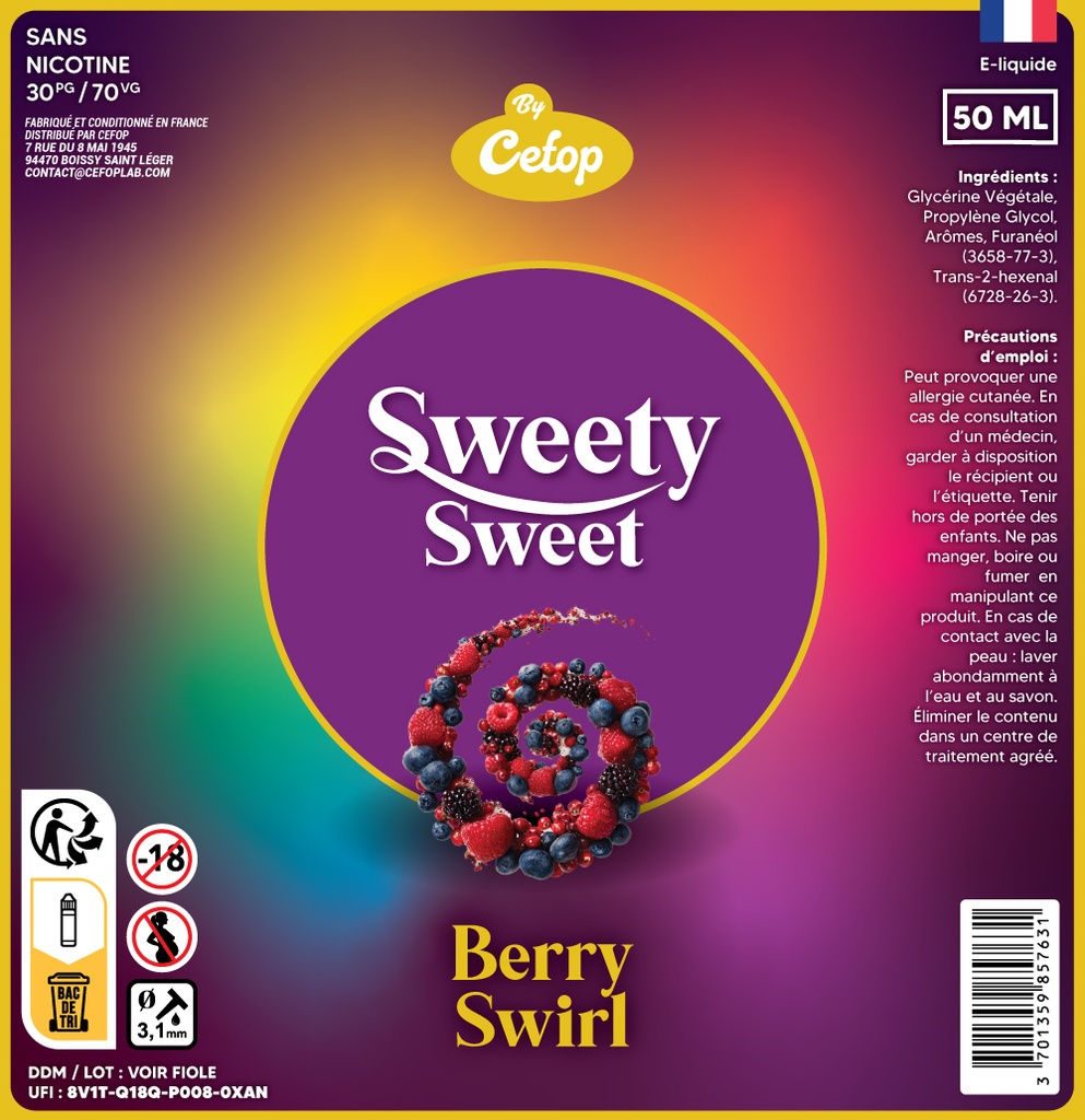 Sweety Sweet 50ml - Berry Swirl