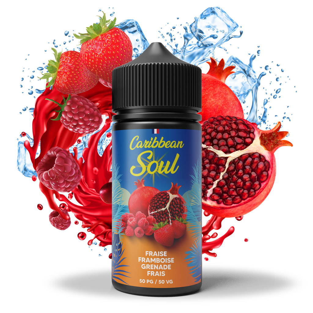 Caribbean Soul 100ml - Fraise Framboise Grenade Frais