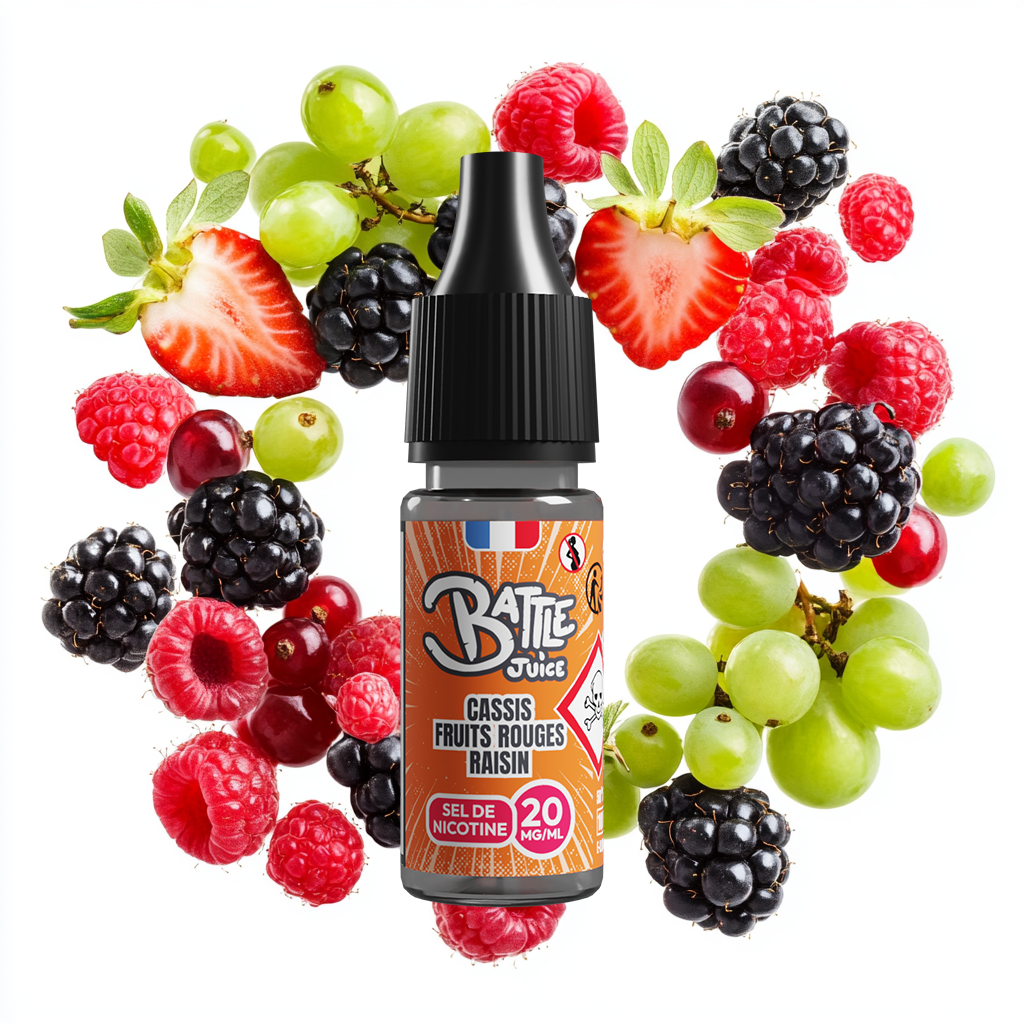 [BJUICE-CR1010] Battle Juice 10ml - Cassis Fruits Rouges Raisin (10 mg/mL)