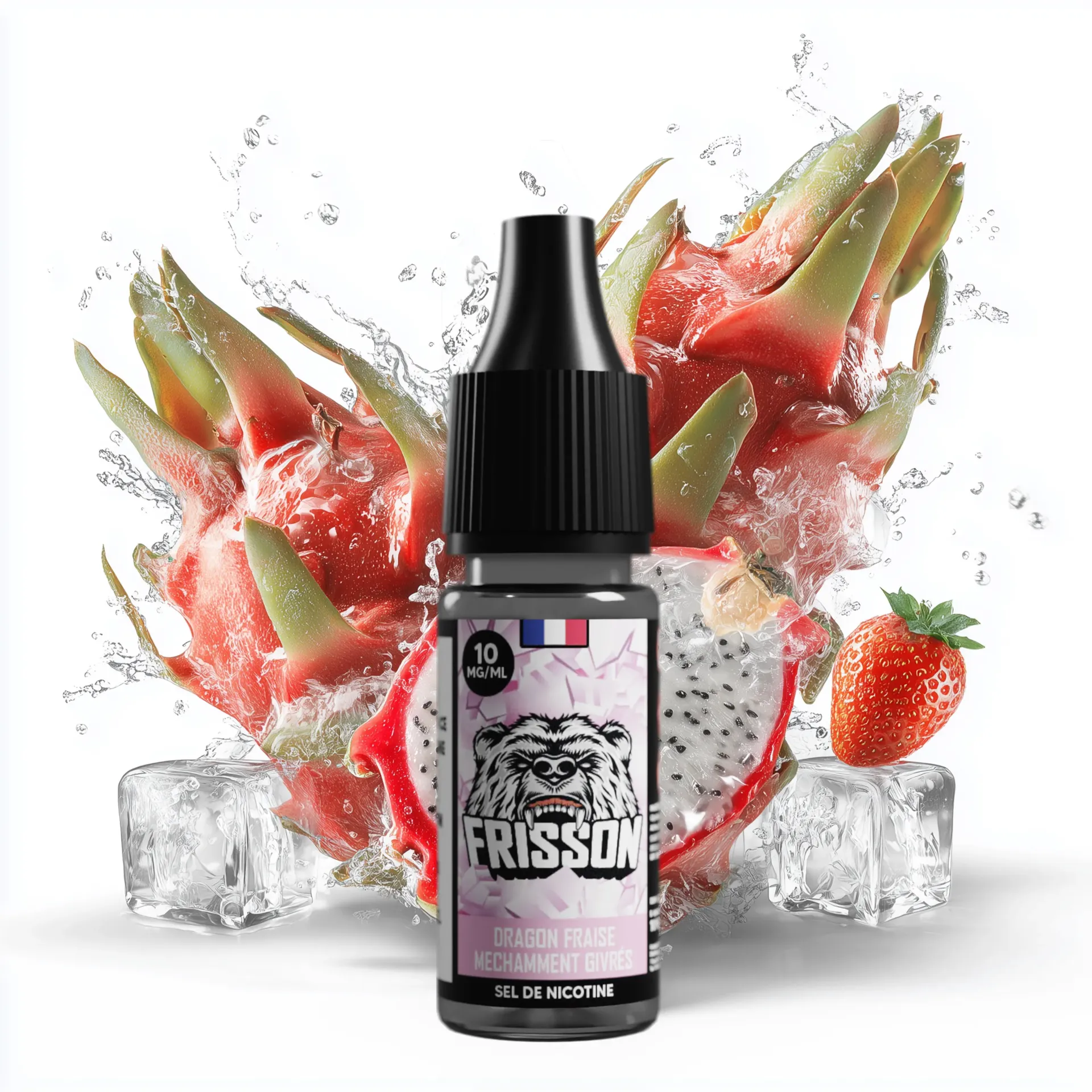 Frisson 10ml SDN (Boite de 6) - Dragon Fraise Méchamment Givrée   (10 mg/mL de nicotine (sels))